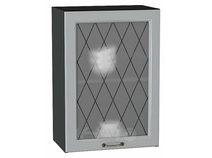 Шкаф верхний с 1-ой остекленной дверцей Ницца Графит/Graphite 716*500*318