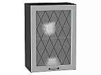 Шкаф верхний с 1-ой остекленной дверцей Ницца Графит/Graphite 716*500*318