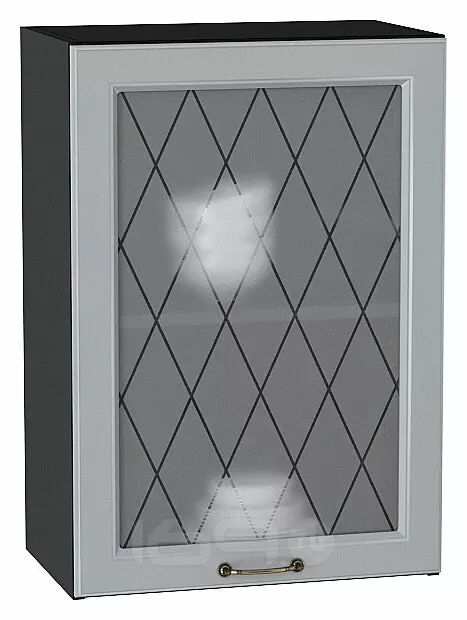Шкаф верхний с 1-ой остекленной дверцей Ницца Графит/Graphite 716*500*318