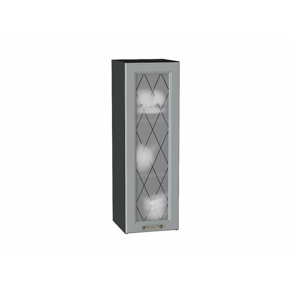 Шкаф верхний с 1-ой остекленной дверцей Ницца Графит/Graphite 920*300*318