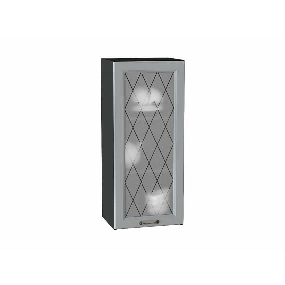 Шкаф верхний с 1-ой остекленной дверцей Ницца Графит/Graphite 920*400*318