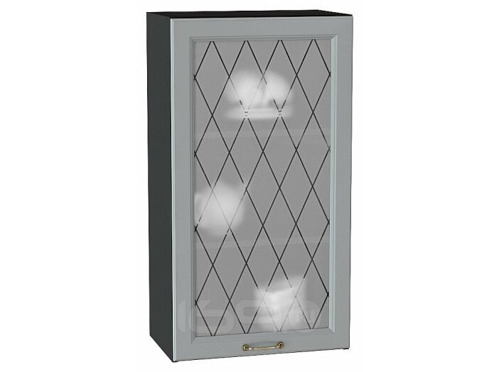 Шкаф верхний с 1-ой остекленной дверцей Ницца Графит/Graphite 920*500*318