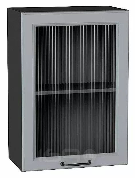 Шкаф верхний с 1-ой остекленной дверцей Ницца Magnum/Graphite 716*500*318