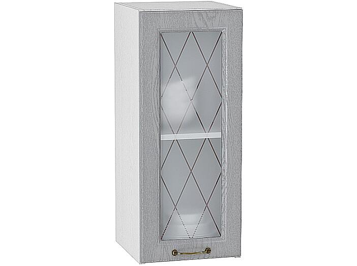 Шкаф верхний с 1-ой остекленной дверцей Ницца В 300 Дуб серый-Белый