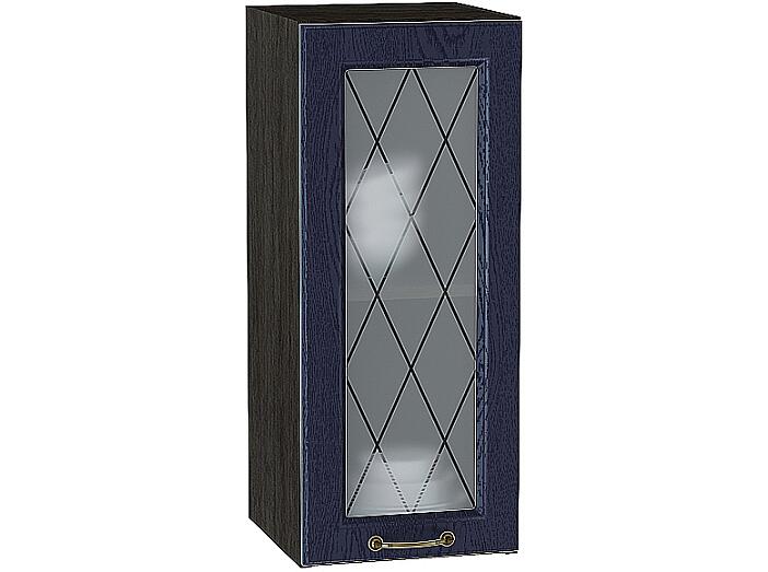 Шкаф верхний с 1-ой остекленной дверцей Ницца В 300 Дуб синий-Венге