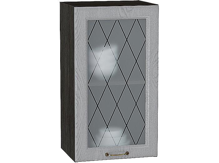 Шкаф верхний с 1-ой остекленной дверцей Ницца В 400 Дуб серый-Венге