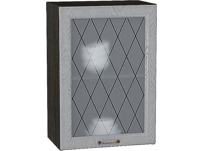 Шкаф верхний с 1-ой остекленной дверцей Ницца В 500 Дуб серый-Венге