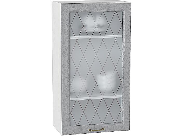 Шкаф верхний с 1-ой остекленной дверцей Ницца В 509 Дуб серый-Белый