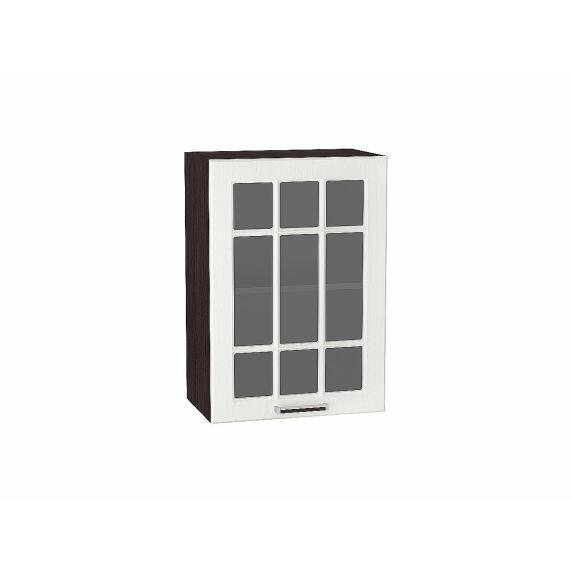 Шкаф верхний с 1-ой остекленной дверцей Прага Белое дерево Graphite 920*500*318