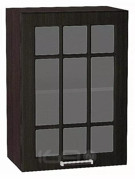 Шкаф верхний с 1-ой остекленной дверцей Прага Венге премиум Graphite 716*500*318