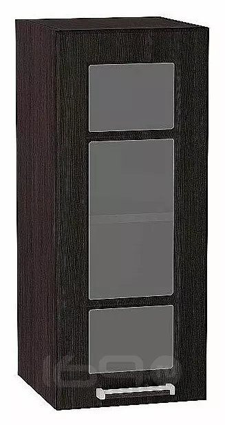 Шкаф верхний с 1-ой остекленной дверцей Прага Венге премиум Graphite 920*300*318