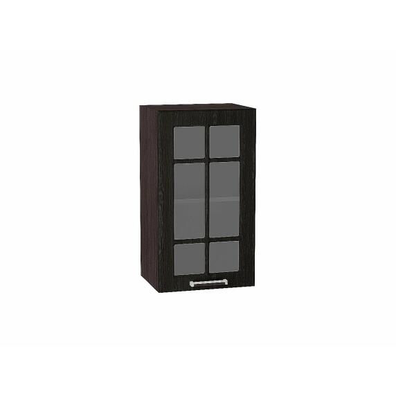 Шкаф верхний с 1-ой остекленной дверцей Прага Венге премиум Graphite 920*400*318