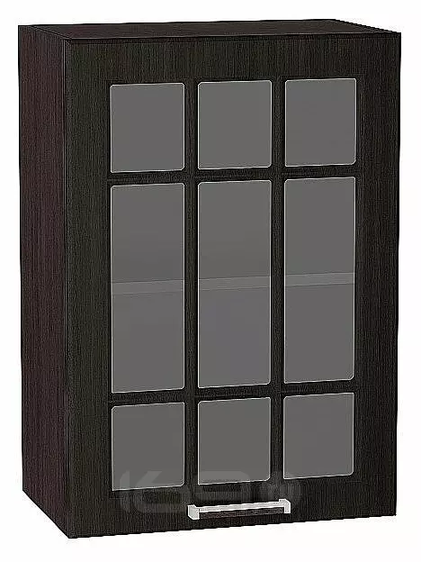 Шкаф верхний с 1-ой остекленной дверцей Прага Венге премиум Graphite 920*500*318