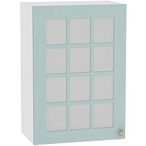 Шкаф верхний с 1-ой остекленной дверцей Прованс В 500 Голубой-Белый