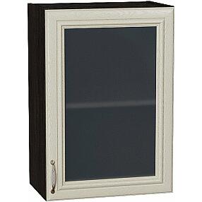 Шкаф верхний с 1-ой остекленной дверцей Шале В 500 Ivory-Венге