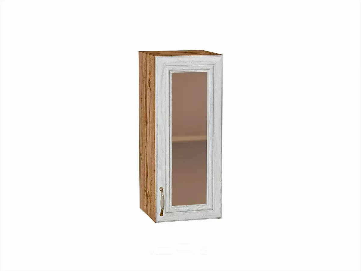 Шкаф верхний с 1-ой остекленной дверцей Шале White Dreamline Дуб Вотан 716*300*320