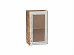 Шкаф верхний с 1-ой остекленной дверцей Шале White Dreamline Дуб Вотан 716*400*320