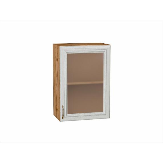 Шкаф верхний с 1-ой остекленной дверцей Шале White Dreamline Дуб Вотан 716*500*320