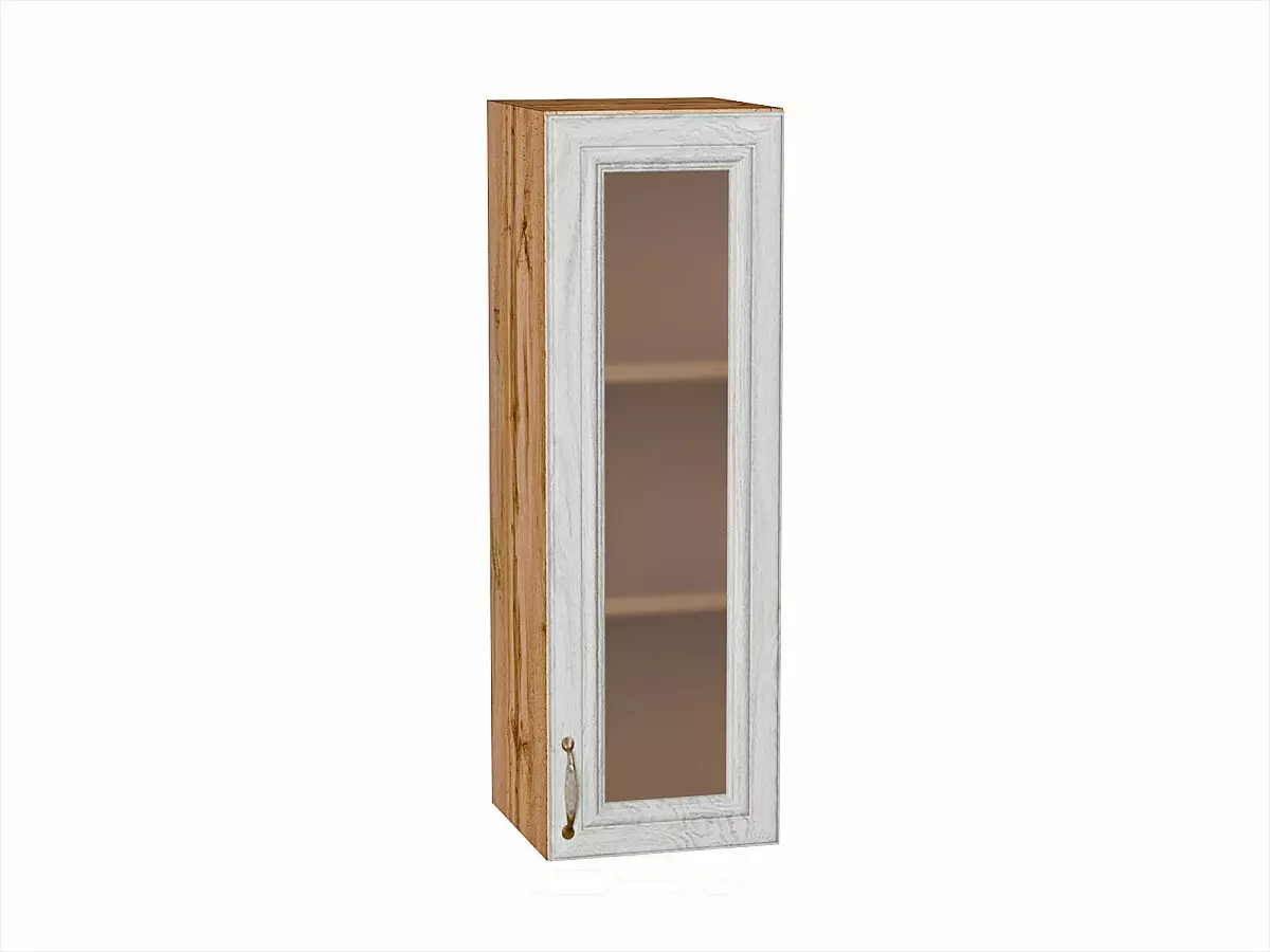 Шкаф верхний с 1-ой остекленной дверцей Шале White Dreamline Дуб Вотан 920*300*320