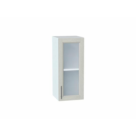 Шкаф верхний с 1-ой остекленной дверцей Сканди Cappuccino Softwood Белый 716*300*320