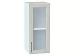 Шкаф верхний с 1-ой остекленной дверцей Сканди Cappuccino Softwood Белый 716*300*320