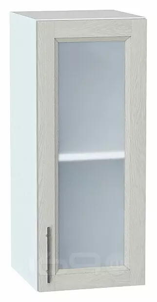 Шкаф верхний с 1-ой остекленной дверцей Сканди Cappuccino Softwood Белый 716*300*320