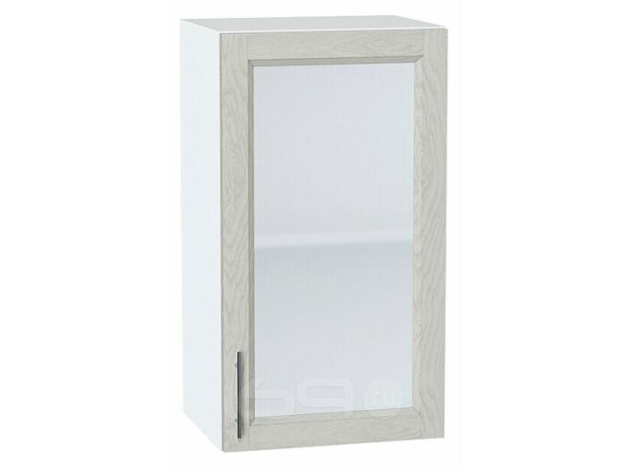 Шкаф верхний с 1-ой остекленной дверцей Сканди Cappuccino Softwood Белый 716*400*320