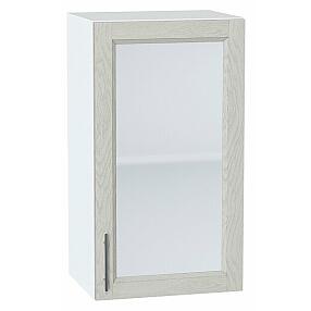 Шкаф верхний с 1-ой остекленной дверцей Сканди Cappuccino Softwood Белый 716*400*320