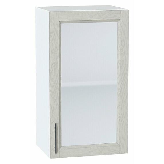 Шкаф верхний с 1-ой остекленной дверцей Сканди Cappuccino Softwood Белый 716*400*320