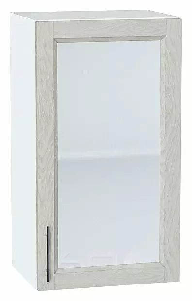 Шкаф верхний с 1-ой остекленной дверцей Сканди Cappuccino Softwood Белый 716*400*320