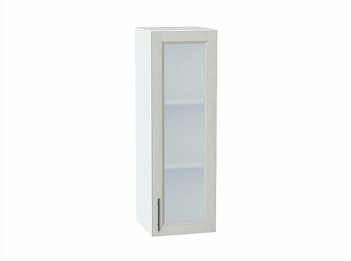 Шкаф верхний с 1-ой остекленной дверцей Сканди Cappuccino Softwood Белый 920*300*320