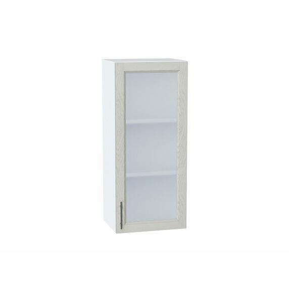 Шкаф верхний с 1-ой остекленной дверцей Сканди Cappuccino Softwood Белый 920*400*320