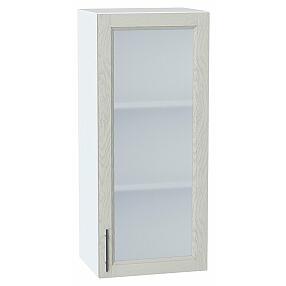 Шкаф верхний с 1-ой остекленной дверцей Сканди Cappuccino Softwood Белый 920*400*320