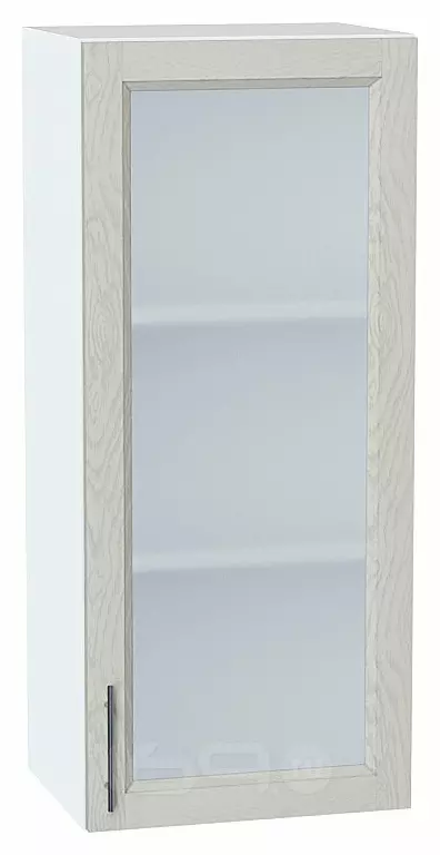 Шкаф верхний с 1-ой остекленной дверцей Сканди Cappuccino Softwood Белый 920*400*320