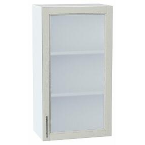 Шкаф верхний с 1-ой остекленной дверцей Сканди Cappuccino Softwood Белый 920*500*320