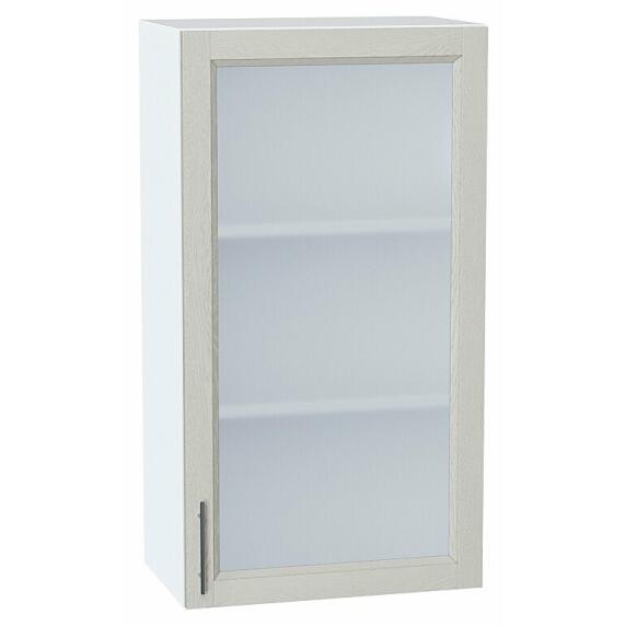 Шкаф верхний с 1-ой остекленной дверцей Сканди Cappuccino Softwood Белый 920*500*320
