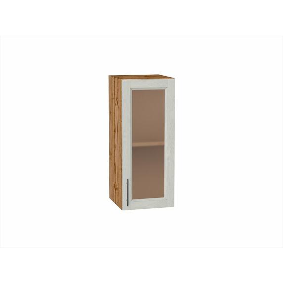 Шкаф верхний с 1-ой остекленной дверцей Сканди Cappuccino Softwood Дуб Вотан 716*300*320