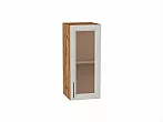 Шкаф верхний с 1-ой остекленной дверцей Сканди Cappuccino Softwood Дуб Вотан 716*300*320