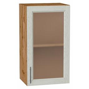 Шкаф верхний с 1-ой остекленной дверцей Сканди Cappuccino Softwood Дуб Вотан 716*400*320