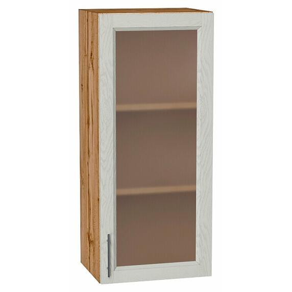 Шкаф верхний с 1-ой остекленной дверцей Сканди Cappuccino Softwood Дуб Вотан 920*400*320