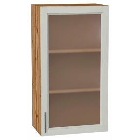 Шкаф верхний с 1-ой остекленной дверцей Сканди Cappuccino Softwood Дуб Вотан 920*500*320