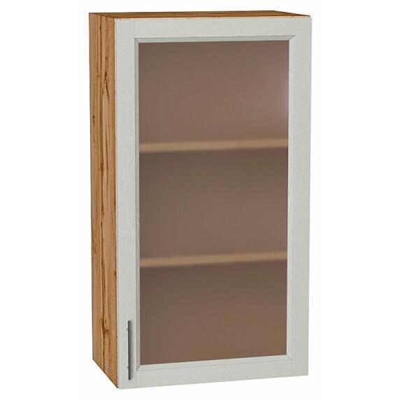 Шкаф верхний с 1-ой остекленной дверцей Сканди Cappuccino Softwood Дуб Вотан 920*500*320