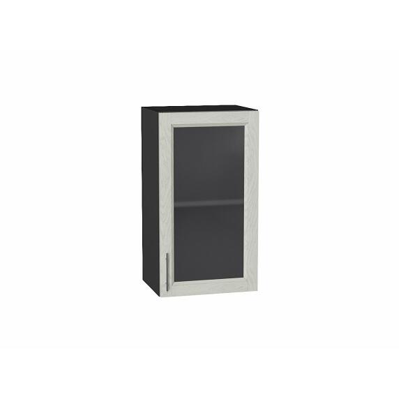Шкаф верхний с 1-ой остекленной дверцей Сканди Cappuccino Softwood Graphite 716*400*320