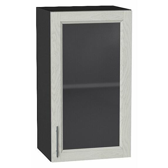 Шкаф верхний с 1-ой остекленной дверцей Сканди Cappuccino Softwood Graphite 716*400*320