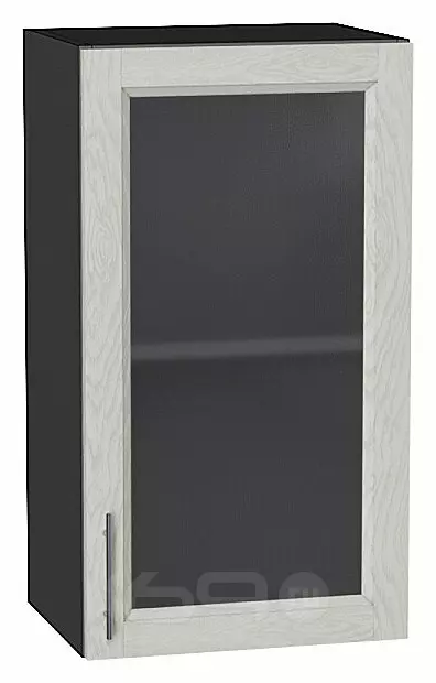 Шкаф верхний с 1-ой остекленной дверцей Сканди Cappuccino Softwood Graphite 716*400*320