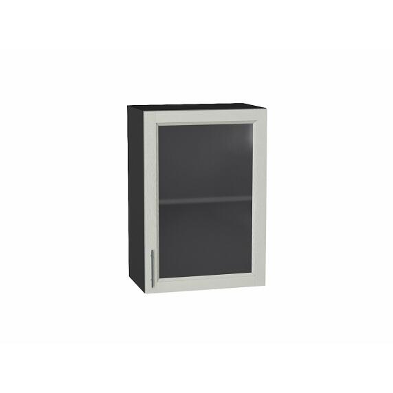 Шкаф верхний с 1-ой остекленной дверцей Сканди Cappuccino Softwood Graphite 716*500*320