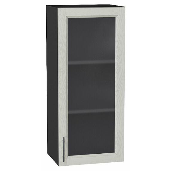 Шкаф верхний с 1-ой остекленной дверцей Сканди Cappuccino Softwood Graphite 920*400*320