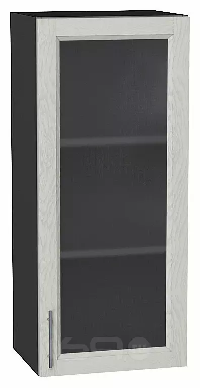 Шкаф верхний с 1-ой остекленной дверцей Сканди Cappuccino Softwood Graphite 920*400*320