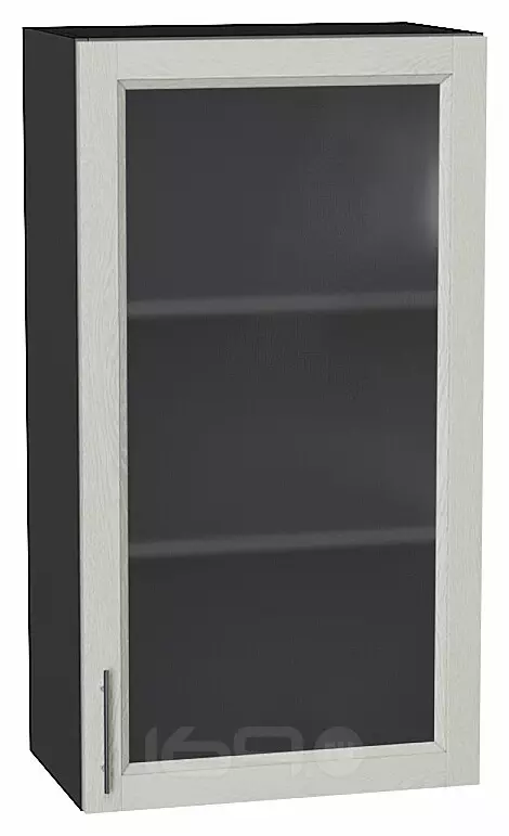 Шкаф верхний с 1-ой остекленной дверцей Сканди Cappuccino Softwood Graphite 920*500*320
