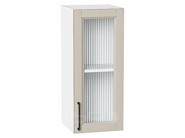 Шкаф верхний с 1-ой остекленной дверцей Сканди Cream Silkwood/Белый 716*300*320